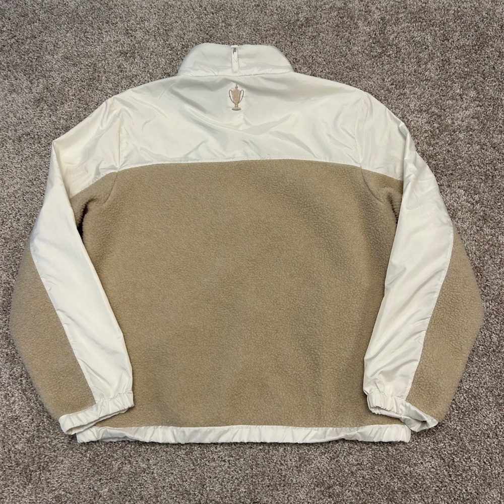 RLX Golf Ralph Lauren Women's Large Sherpa Hybrid Full-Zip Jacket Tan/Cream - Picture 9 of 10